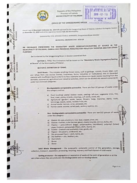 MUNICIPAL ORDINANCE No. 2019.